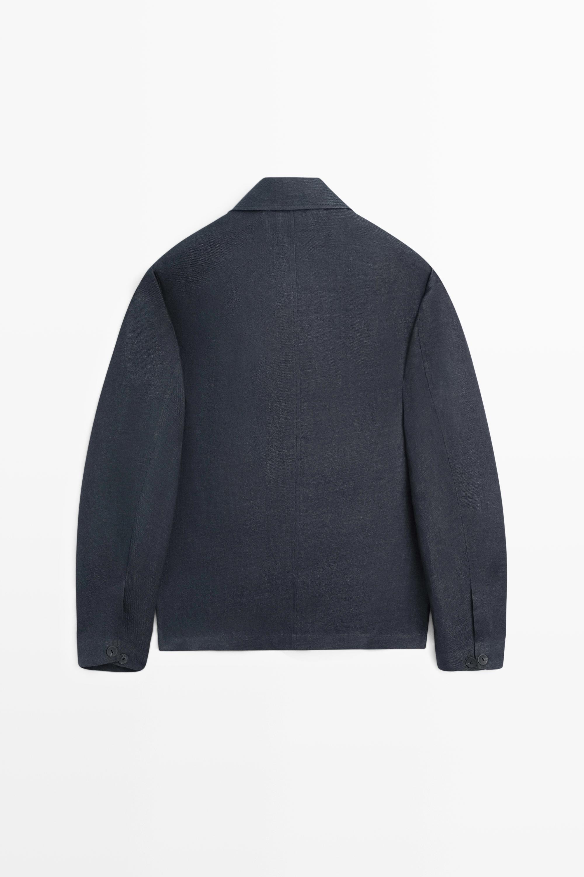 100% linen total look melange overshirt